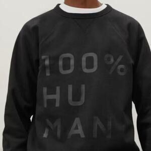 Everlane The 100% Human Typography Sweatshirt - Unisex Size Medium Black Text